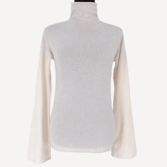 NWT THEORY Bell-Sleeve Mock Neck Cashmere Sweater - Picture 5 of 5